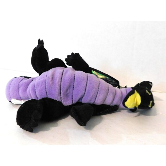 Disney Store Dragon Mini Bean Bag Plush 7" Purple Black Sleeping Beauty - Picture 5 of 6